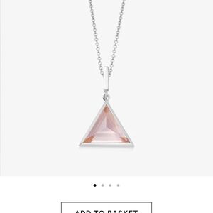 Rock + Raw Elegant Silver Necklace ROSE QUARTZ GUARDIAN PENDANT NECKLACE SILVER